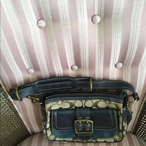 Coach blue denim signature handbag